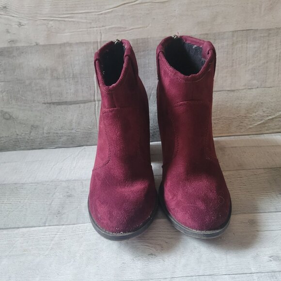 Soda Womens Suede Ankle Booties With Side Zipper & Chunky Heel 7 - Picture 2 of 4